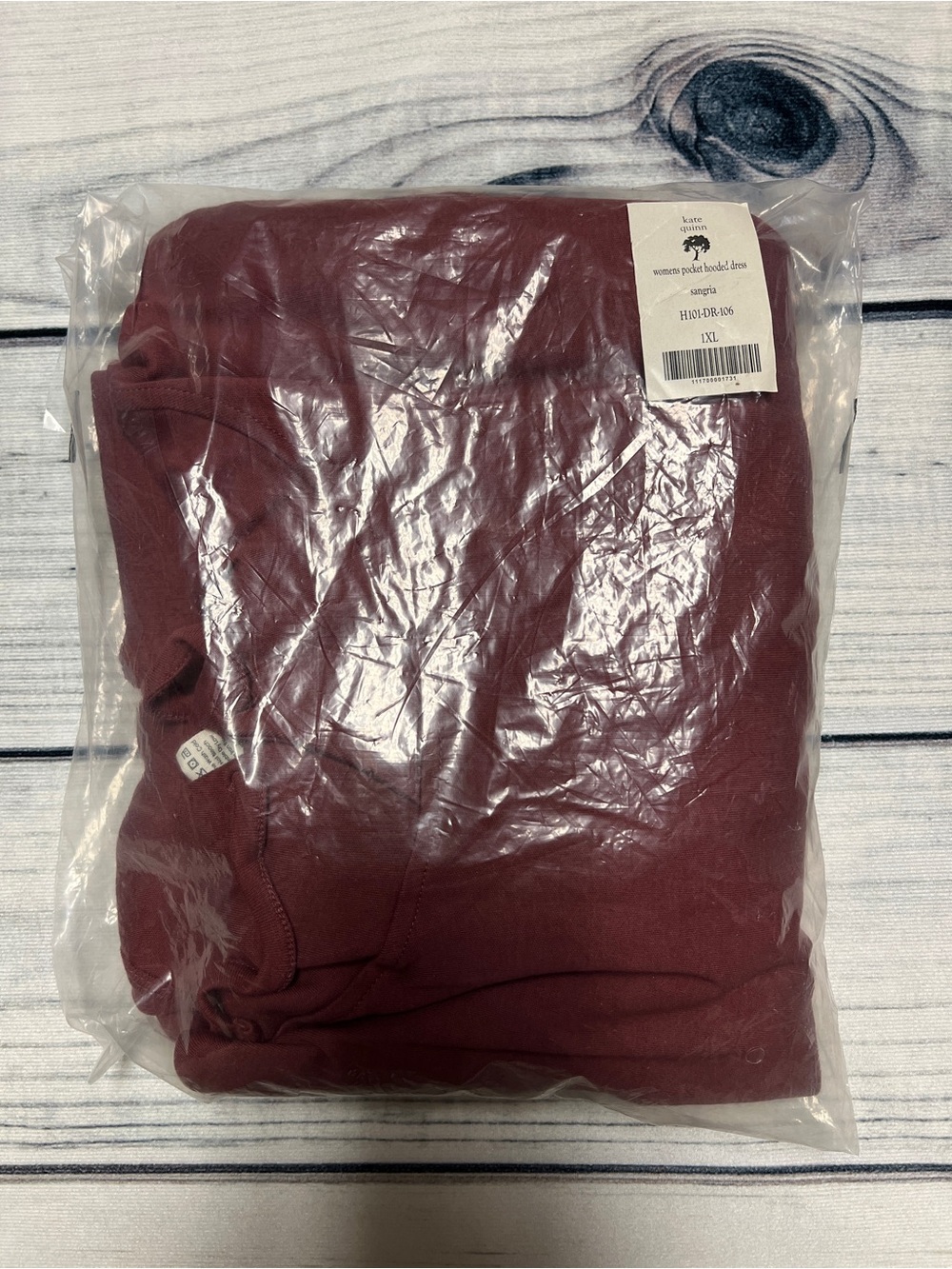 NWT Kate Quinn Pocket Hooded Dress Sangria 1XL - Picture 2 of 2